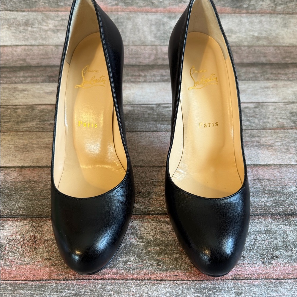 Christian Louboutin Black Leather Heels - Picture 2 of 14